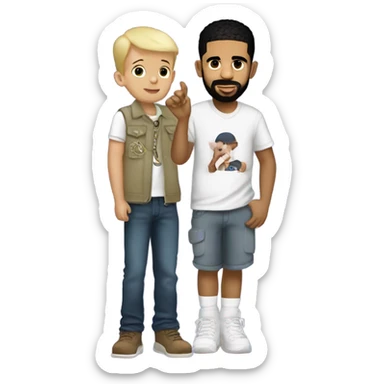 Drake  with kid￼ sticker