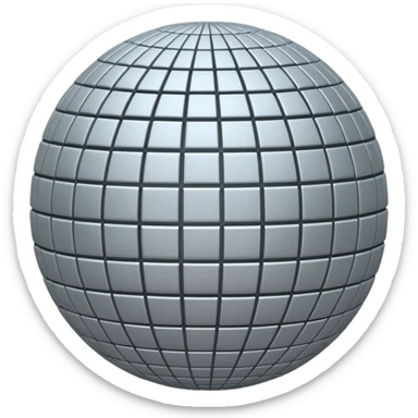 sphere covered with grid lines sticker