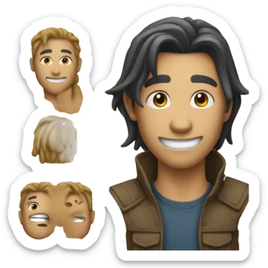 Draw man face to avatar from emoji smile  sticker