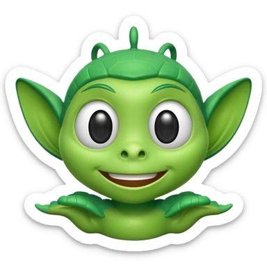 Little green alien from Toy Story laughing  sticker