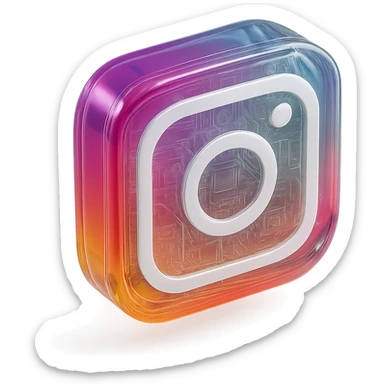 instagram logo, 3d glossy style sticker