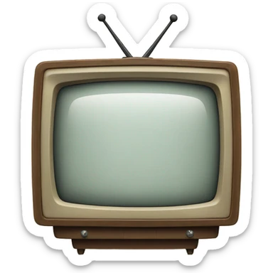 front view of a vintage television with a transparent screen sticker