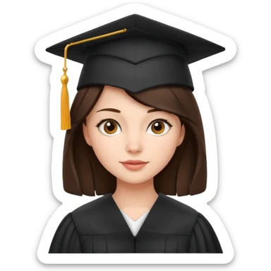 girl student graduate in cocked hat brunette sticker