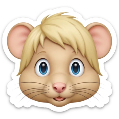 Male Rat with a blonde wig and blue eyes sticker