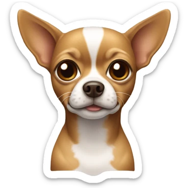 Brown chihuahua with white stripe down face sticker