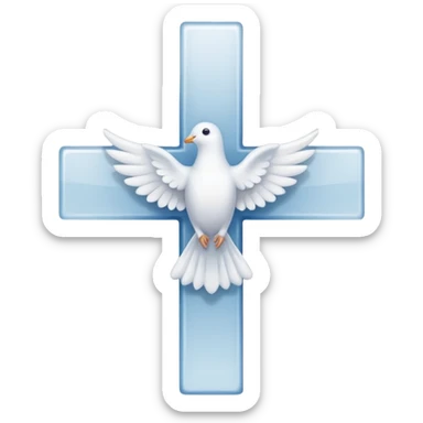 Dove outline infront of a cross sticker