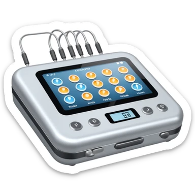 equipo de electroterapia con dos electrodos sticker
