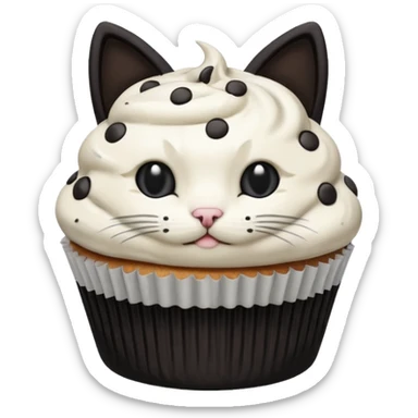 cat that is also a muffin white with black sticker