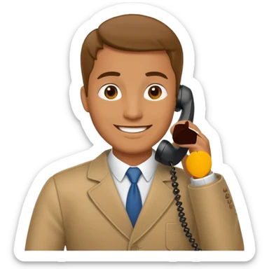 a man talking on phon  sticker