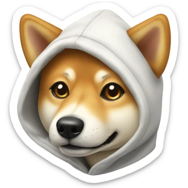Shiba dog wearing a hoodie sticker