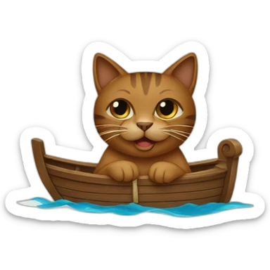 brown-cat-on-greek-boat sticker
