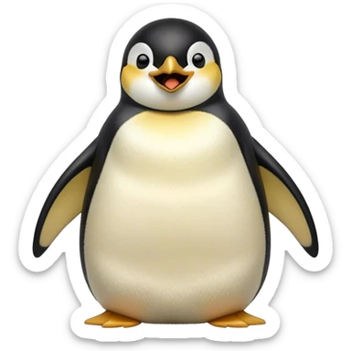 Cinematic Cute Yawning Emperor Penguin Portrait Emoji, Head tilted slightly with a dramatic, wide-open yawn, showcasing smooth, downy feathers with a striking contrast and sleepy, half-closed eyes, Simplified yet irresistibly adorable features, highly detailed, glowing with a soft, cozy polar glow, high shine, relaxed yet expressive, stylized with a touch of whimsical charm, soft glowing outline, capturing the essence of a drowsy yet affectionate arctic guardian that seems ready to stretch out and nap! sticker