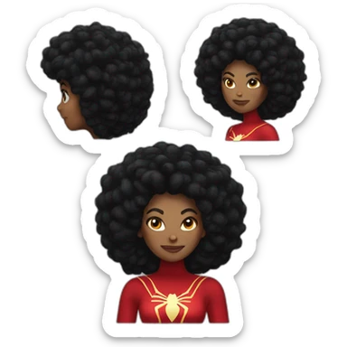 spider-woman, black afro hair sticker