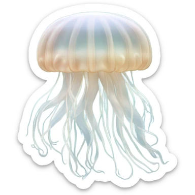 White jelly fish realistic  sticker
