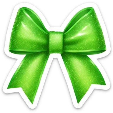 lime green sparkling bow sticker