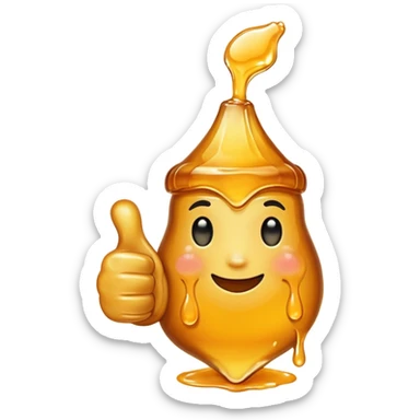Thumbs up made of honey sticker