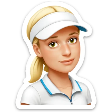 Tennis girl with visor sticker