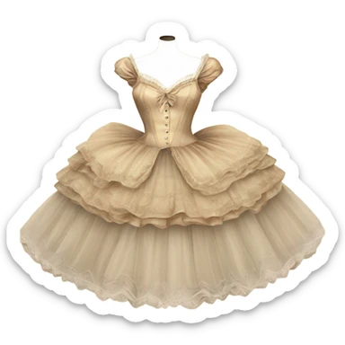 Vintage rococo begie  tutu sticker