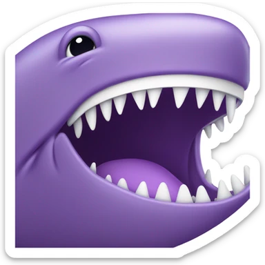 purple whale front with open mouth sticker