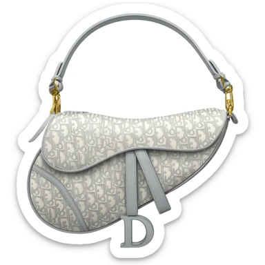 white dior printed saddle bag sticker
