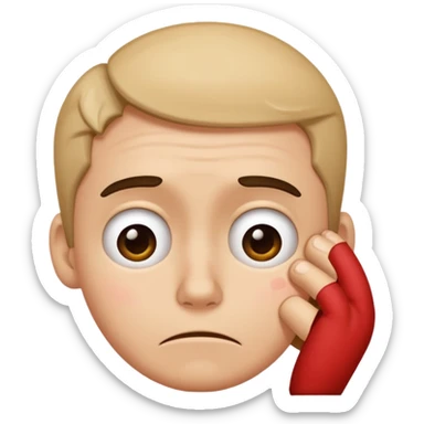 an embarrassed face scratching its head sticker