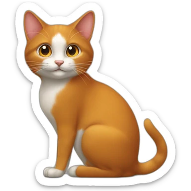 un chat roux et une souris grise sticker