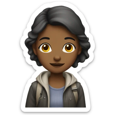 Girl walking down the street  sticker