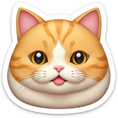 A super chubby, kitschy cat sticker with adorable whiskers and super cute eyes.
 sticker