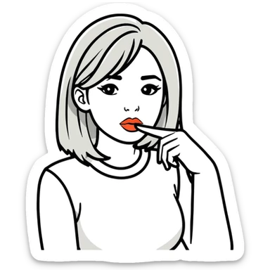 Women holding finger to lips sticker