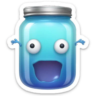 Jelly jar with legs and arms sticker