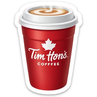 Tim Hortons coffee, it should be red cup with white write writing " Tim Hortons" and a White lid sticker