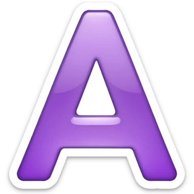 letter a purple sticker