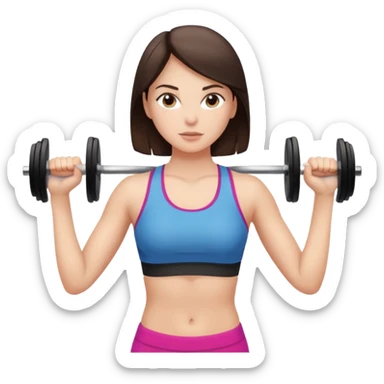 Brunette fair skin girl gym working out  sticker