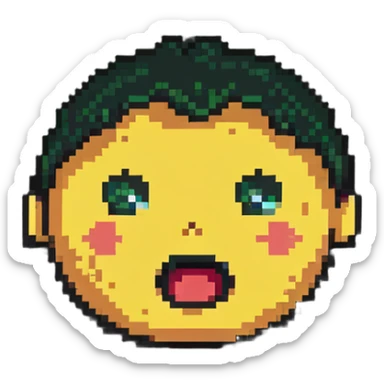 emotional faces showing different moods - cheerful, gloomy, irritated, astonished, content, frightened sticker