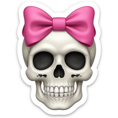 Skull with bows sticker