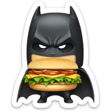 Batman mange un hamburger sticker