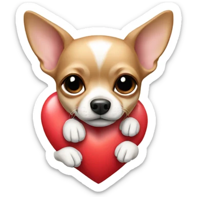 Chihuahua with heart sticker