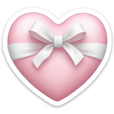 Pastel pink heart with white bow sticker