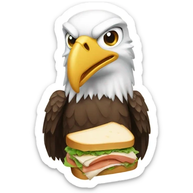Eagle eating a tuna sandwich  sticker