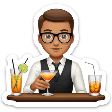 bartender mixing drinks sticker