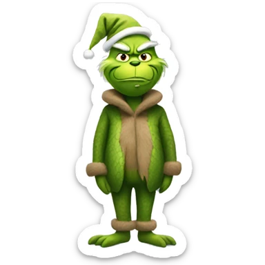 Grinch wearing a crocodile costume sticker