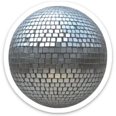 silver Discoball with  light pinbow on top of it sticker