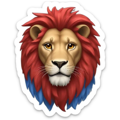 red blue lion sticker