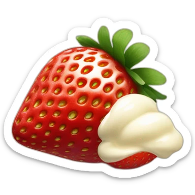 cream strawberry sticker