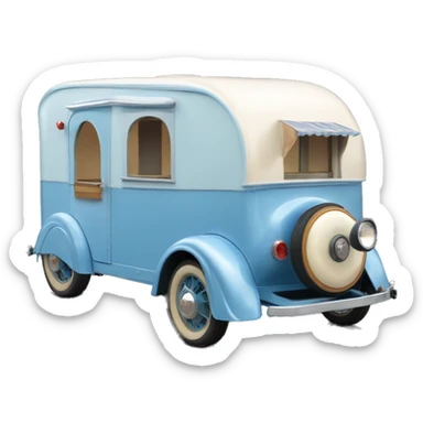 hot rod ice cream caravan,1935 fiat trailer,pearl blue  sticker