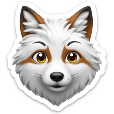 A snow fox which drawing a picture  sticker