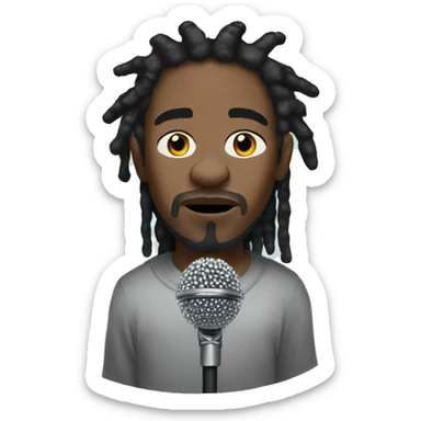 Kendrick lamar, Black person with short dreads and diamond crown of thorns holding a microphone. sticker