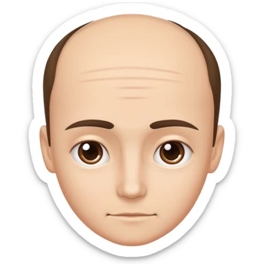 emoji of a human forehead, simple and clean cartoon style, only showing the upper part of the face from eyebrows to hairline sticker