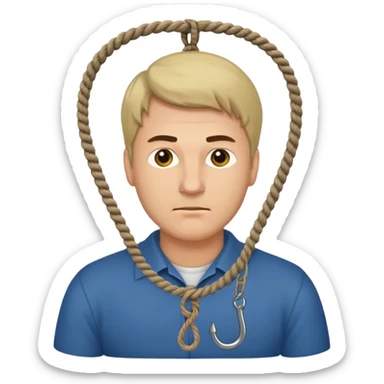 A man with a noose around his neck sticker
