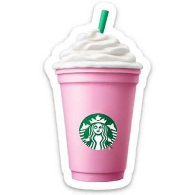 starbucks cup pink drink with cold foam sticker
